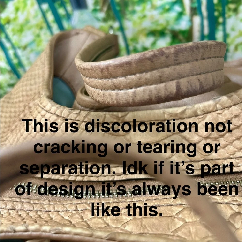 Coach Vintage Snakeskin Embossed Genuine Leather  MAGGIE Hobo Bag - Picture 7 of 11